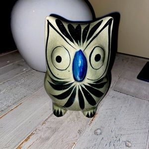 6” Vintage Hand Painted Owl Made in Mexico Tonola